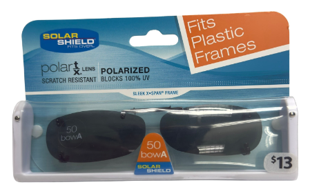 Solar Shield Polarized Clip-On Sunglasses