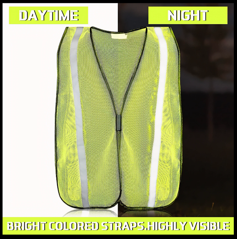 100 High Visibility ORANGE/YELLOW Safety Vests