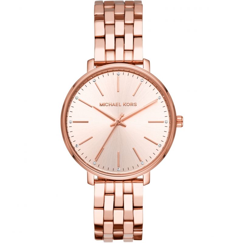 Michael Kors MK3897 Rose Gold Dial Stainless Steel Strap Ladies Watch