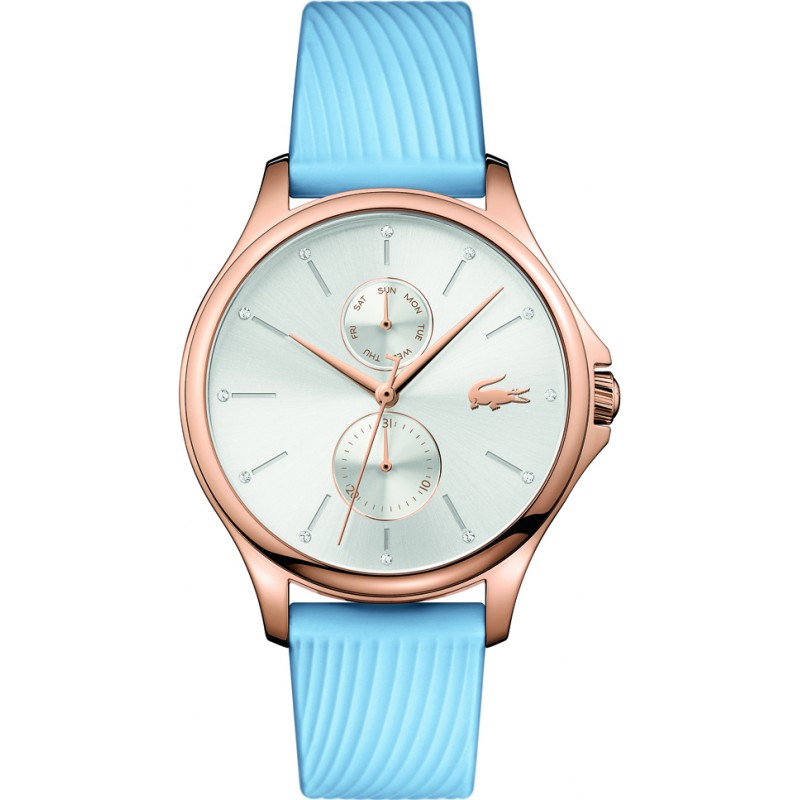 Lacoste 2001024 Silver Dial Silicone Strap Ladies Watch