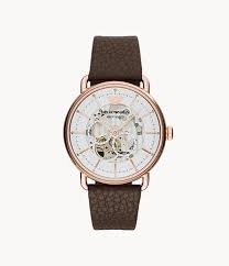 Emporio Armani AR60027 White Dial Leather Strap Watch for Men
