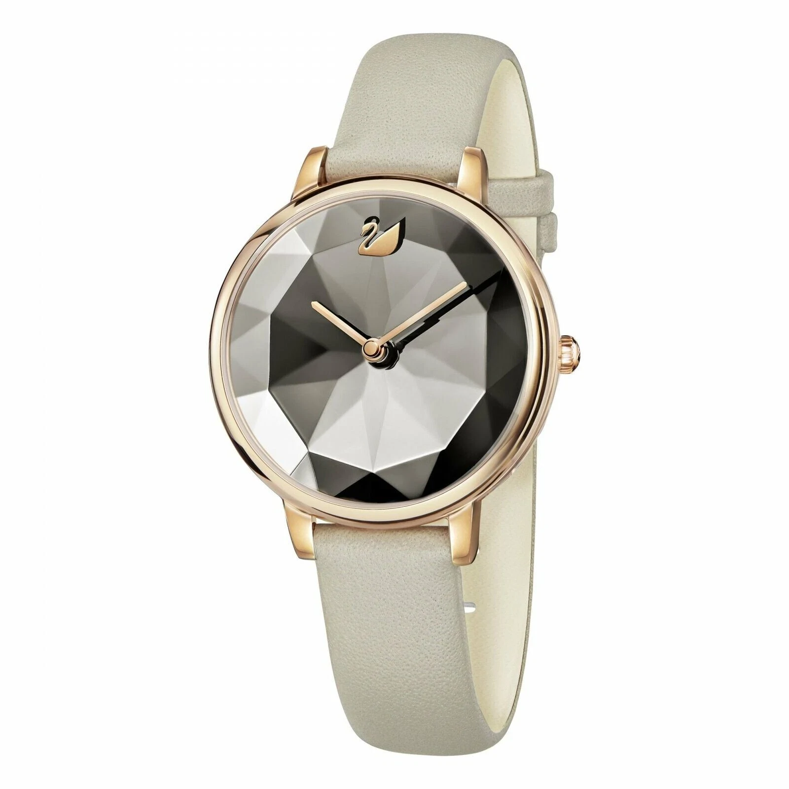 Swarovski 5415996 Rose Gold Leather Stainless Steel Watches For Women