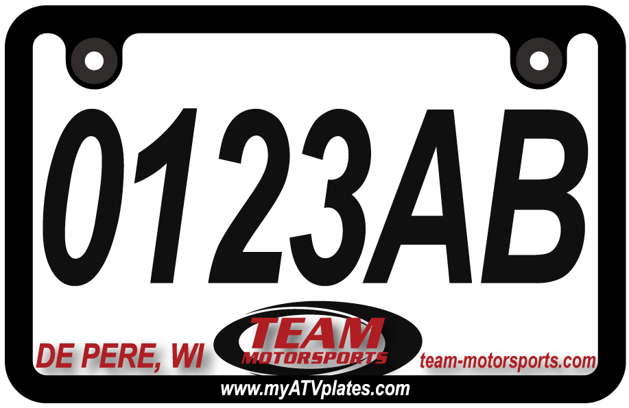 Team Motorsports ATV/UTV License Plate
