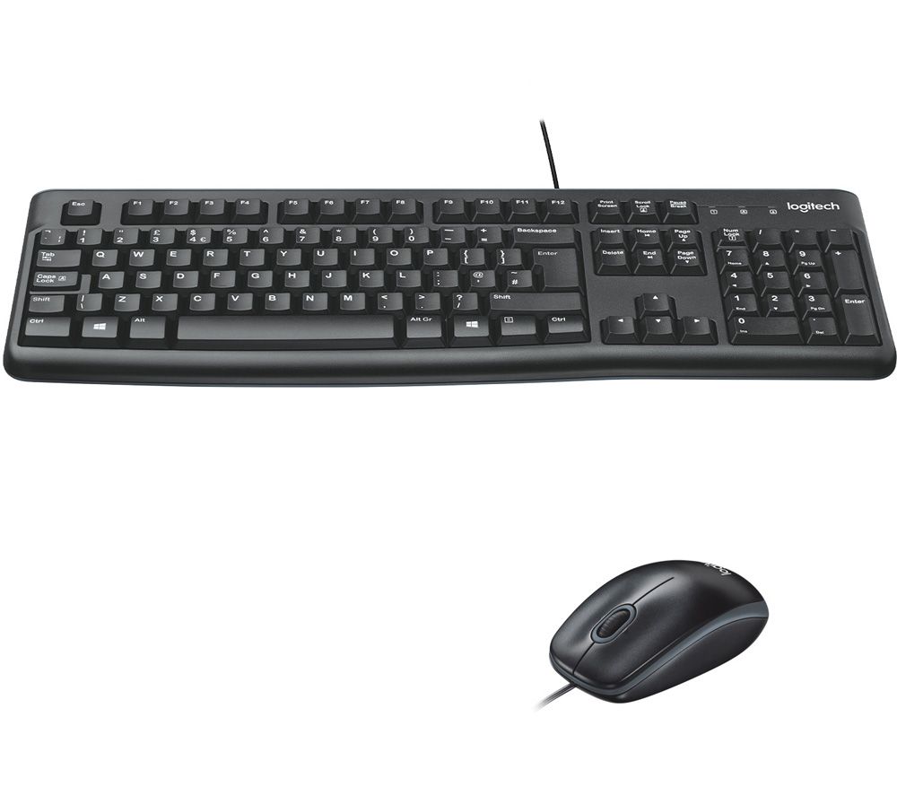 Logitech MK120 Keyboard & Mouse - English (UK) - USB Cable Keyboard ...