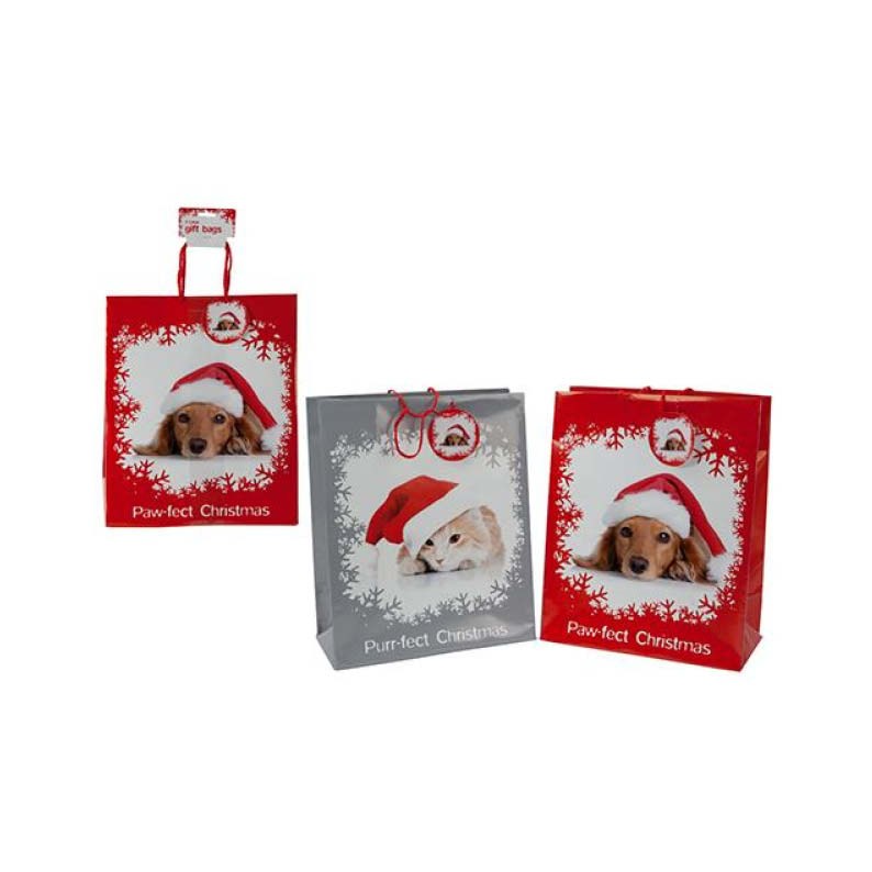 Pack of 2 Christmas Pet Gift Bags Risus Wholesale