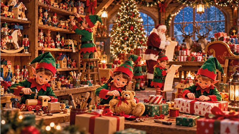 Christmas elves becoming familiar characters in festive stories and traditions