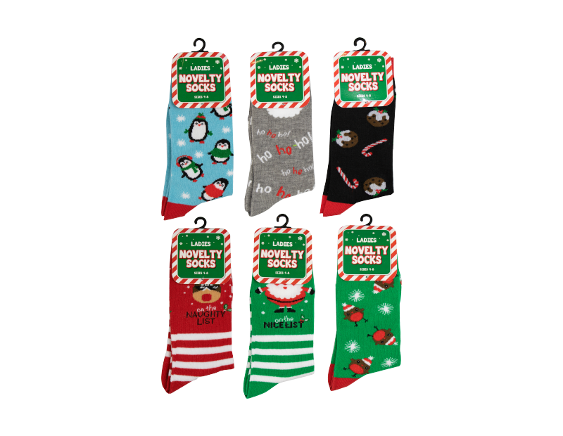 Ladies Novelty Christmas Socks Risus Wholesale