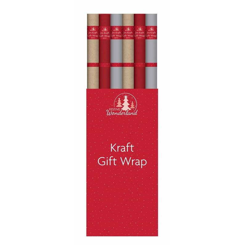 Kraft Paper Gift Wrap 2m Christmas Wholesaler