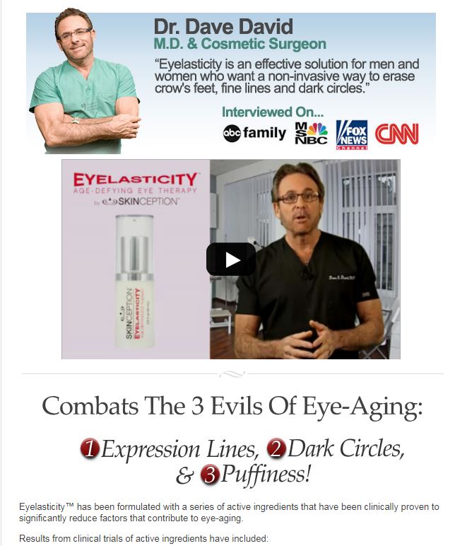 Get Rid of Dark Cycles - Eyeslasticity For Vibrant Young Eyes in just 14 days!