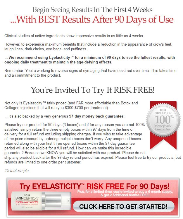 Get Rid of Dark Cycles - Eyeslasticity For Vibrant Young Eyes in just 14 days!