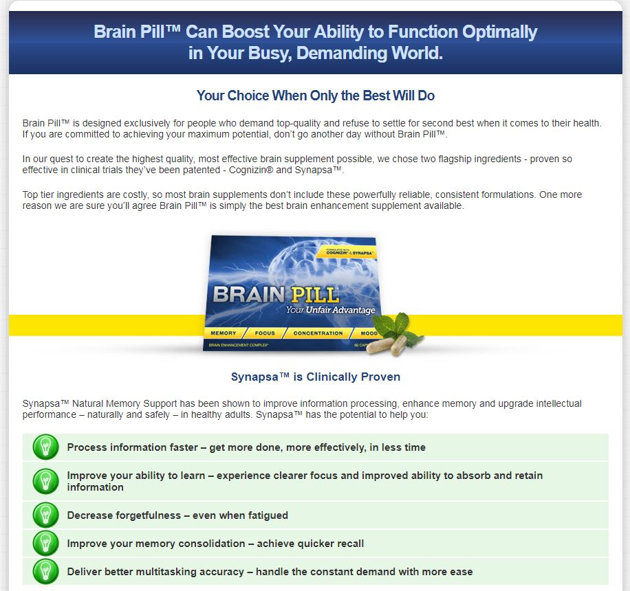 BrainPill - the Best way to Improve your Memory and Boost Intelligence