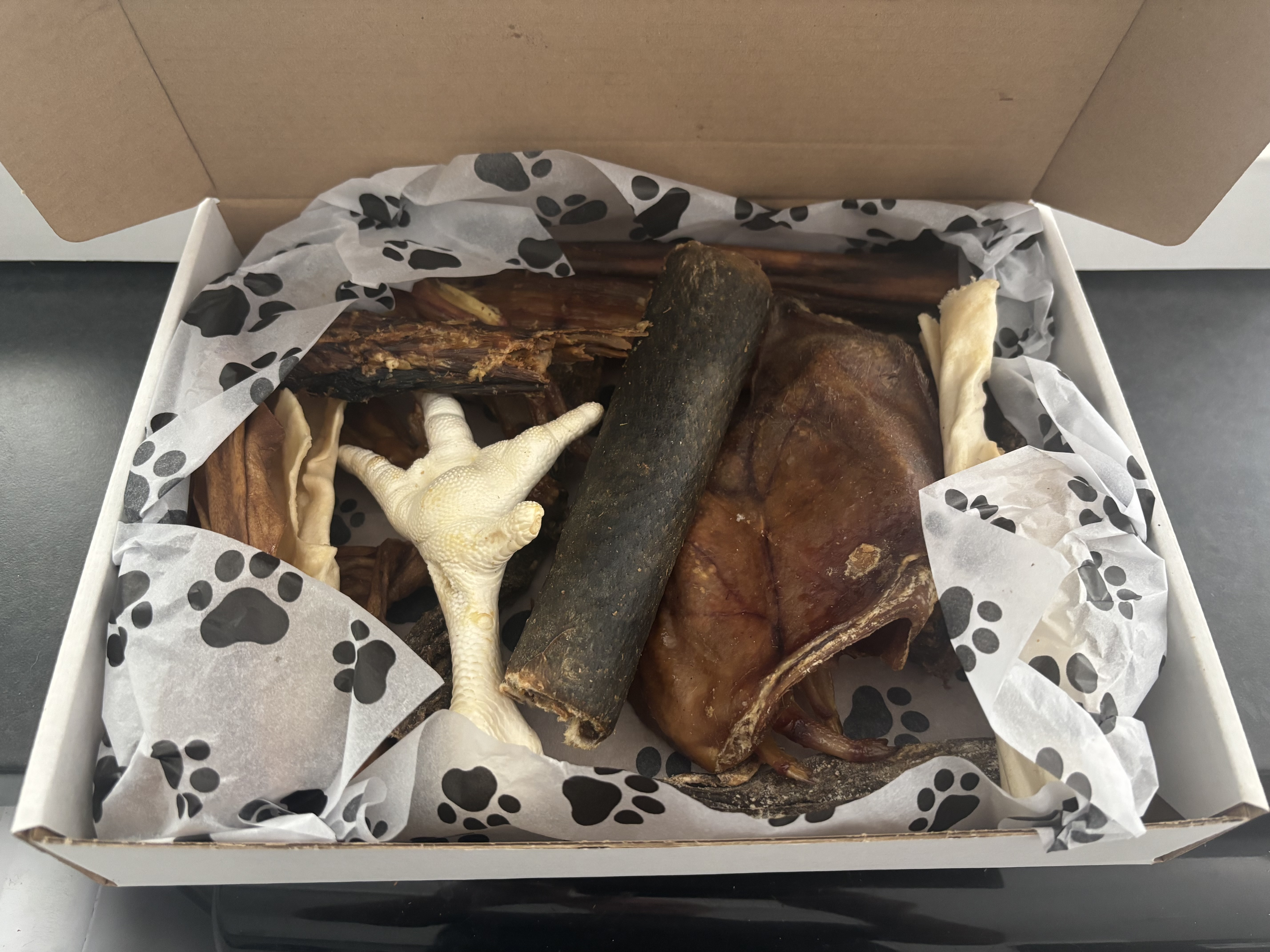 Dried dog treat selection box