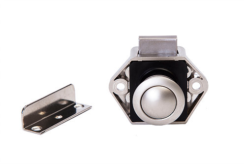 Small Button Lock Mini Push Button Door Lock Nickel on Nickel