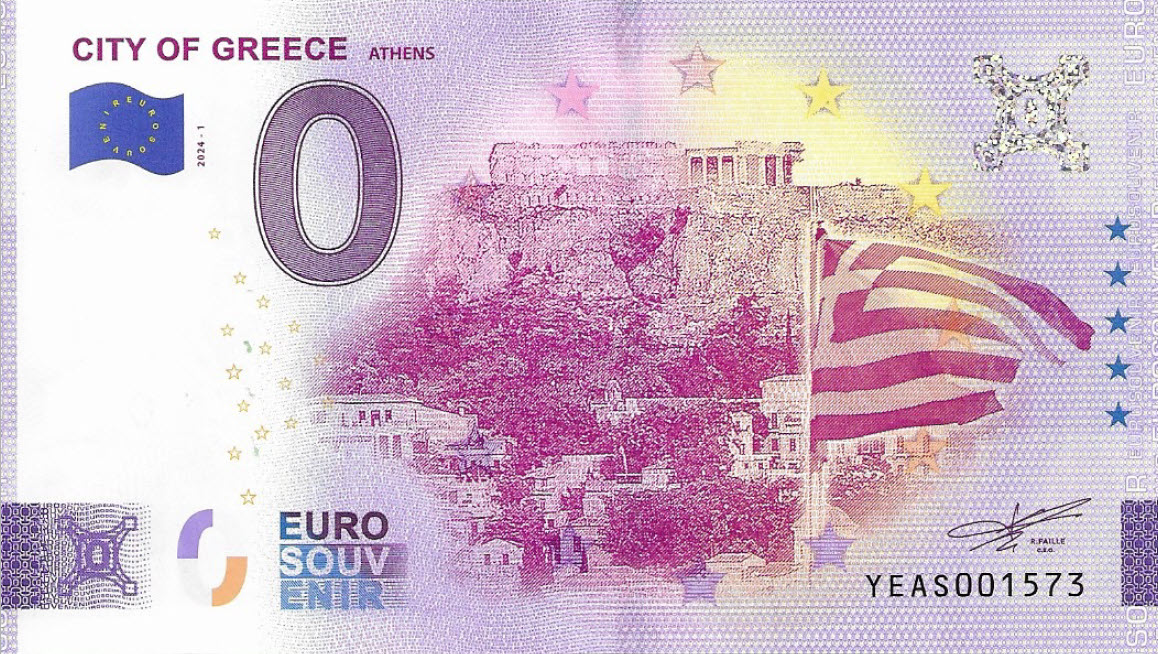 Athens 0 Euro Note souvenir