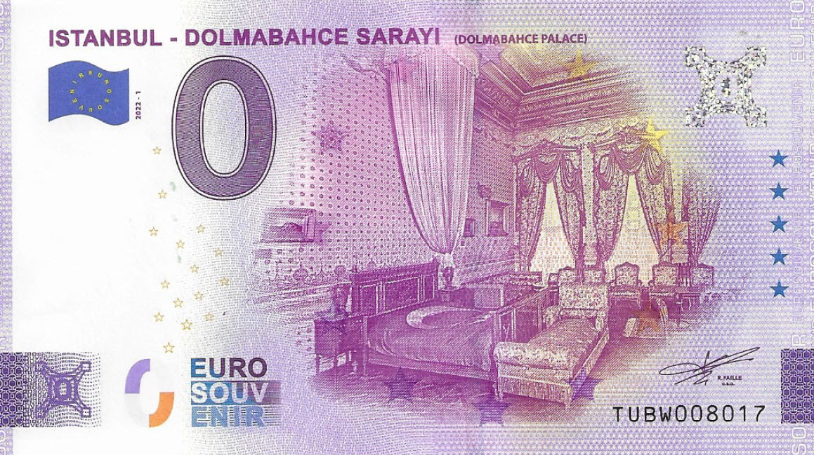 Istanbul - Dolmabahce Saray 0 Euro Note