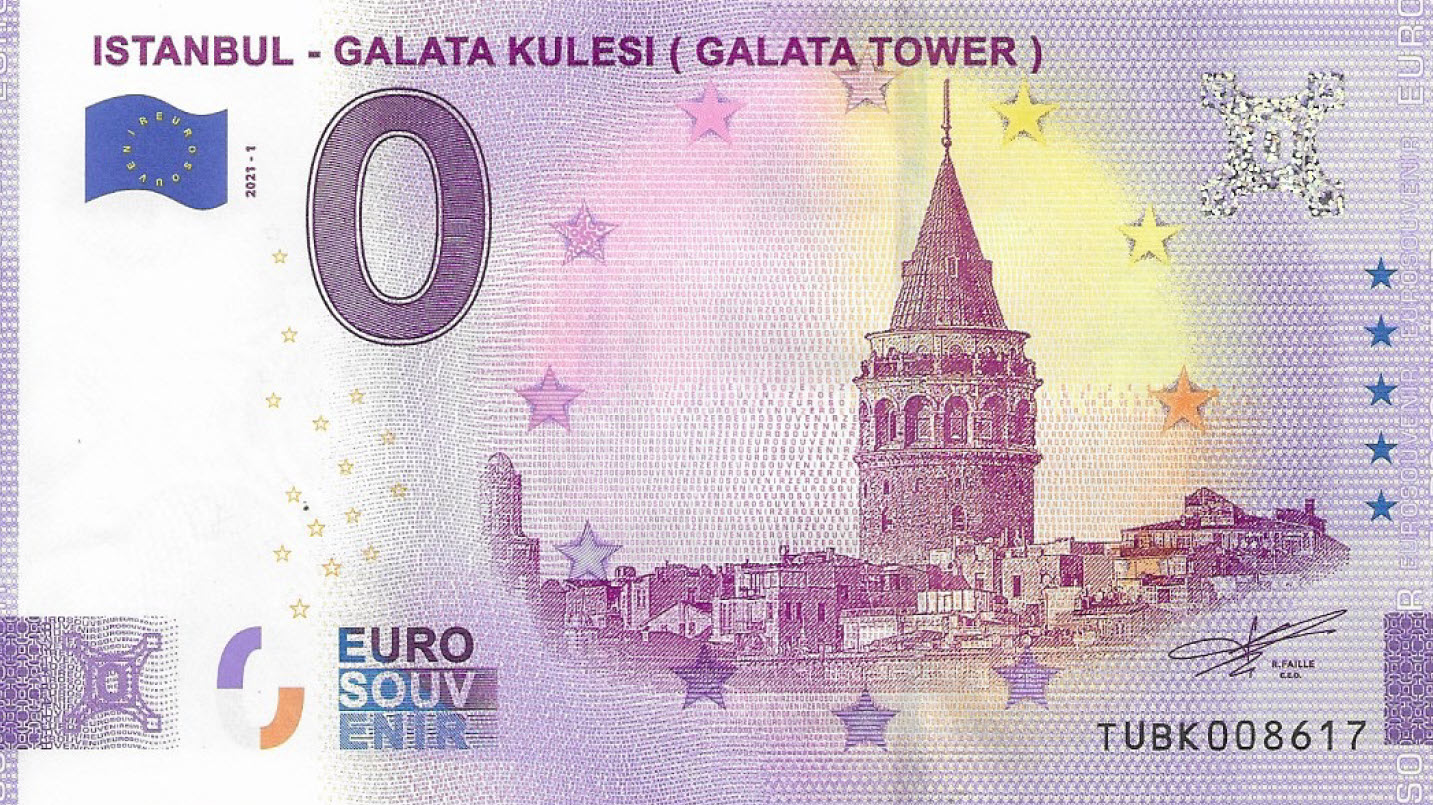 Istanbul - Galata Kulesi (Galata Tower) 0 Euro Note