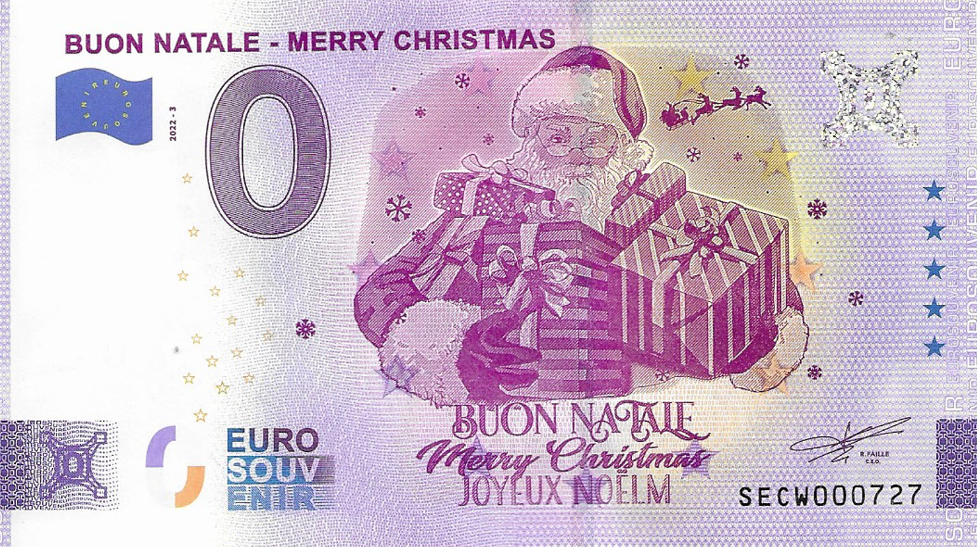 Buon Natale - Merry Christmas 0 Euro Banknote