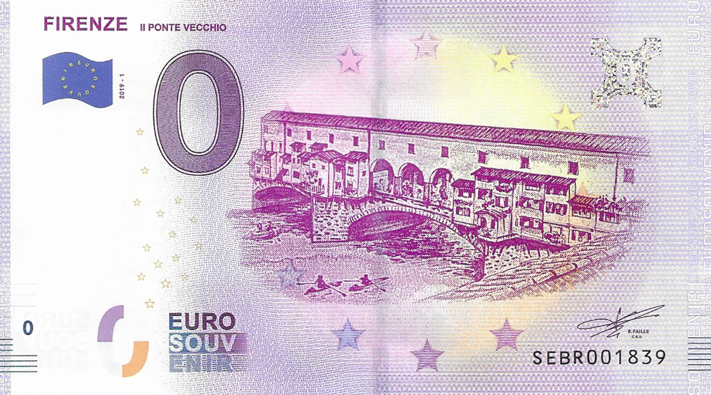 Firenze - Il Ponte Vecchio 0 Euro Note