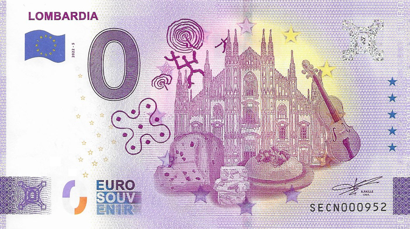 Lombardia 0 Euro Banknote