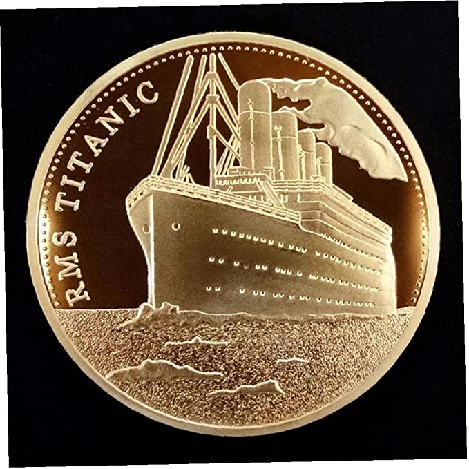 thumbnail interactive-video image 1 of RMS Titanic Silver-Plated Commemorative Medal Coin - 40mm Souvenir Gift 1 of 6