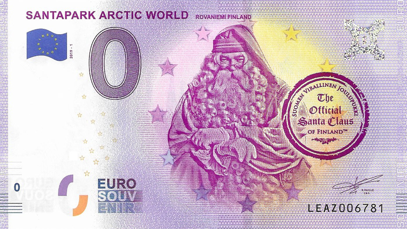 Santapark Arctic World Rovaniemi Finland 0 Euro Note