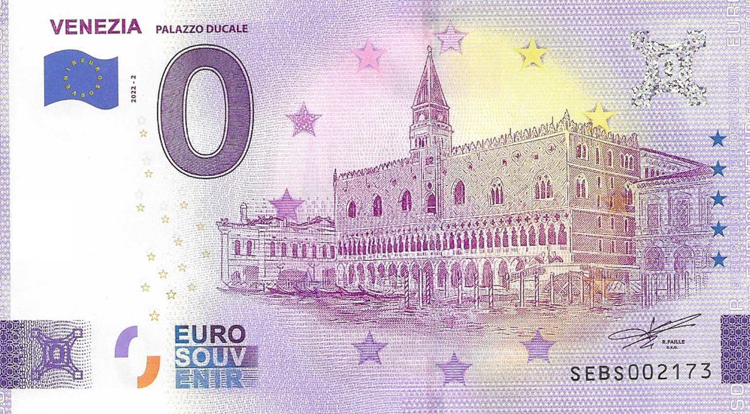 Venezia - Palazzo Ducale 0 Euro Banknote
