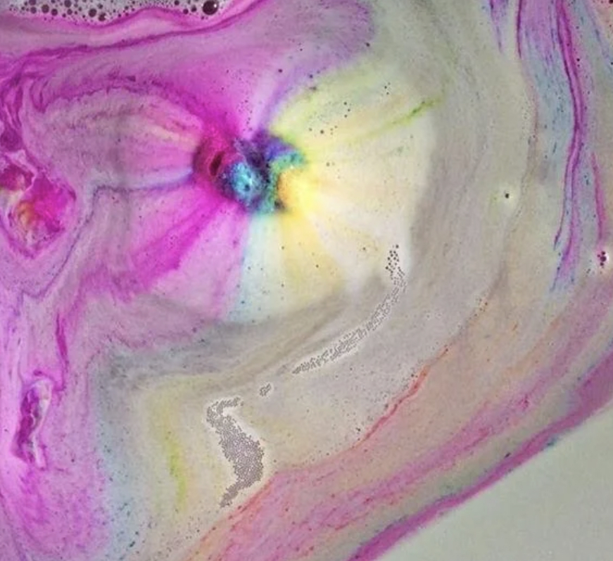 Rainbow unicorn horn bath bomb