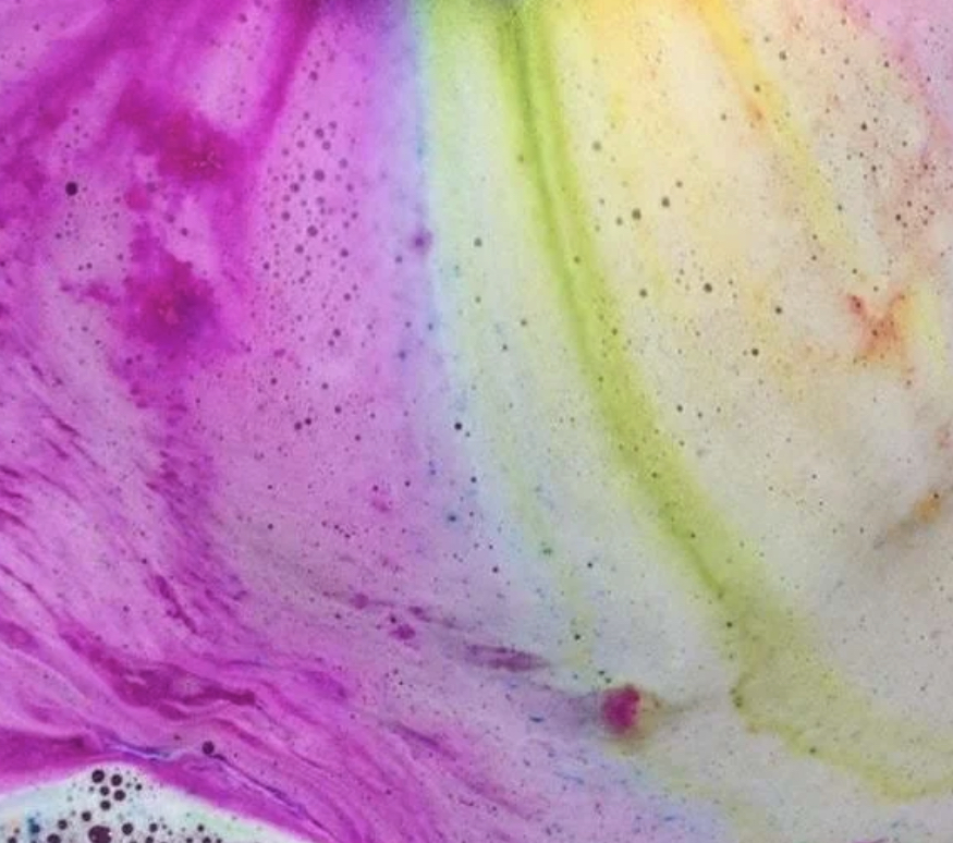 Rainbow unicorn horn bath bomb