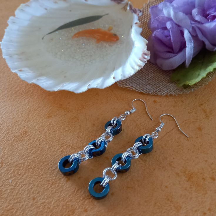 Rihanna Ring Earrings - Blue