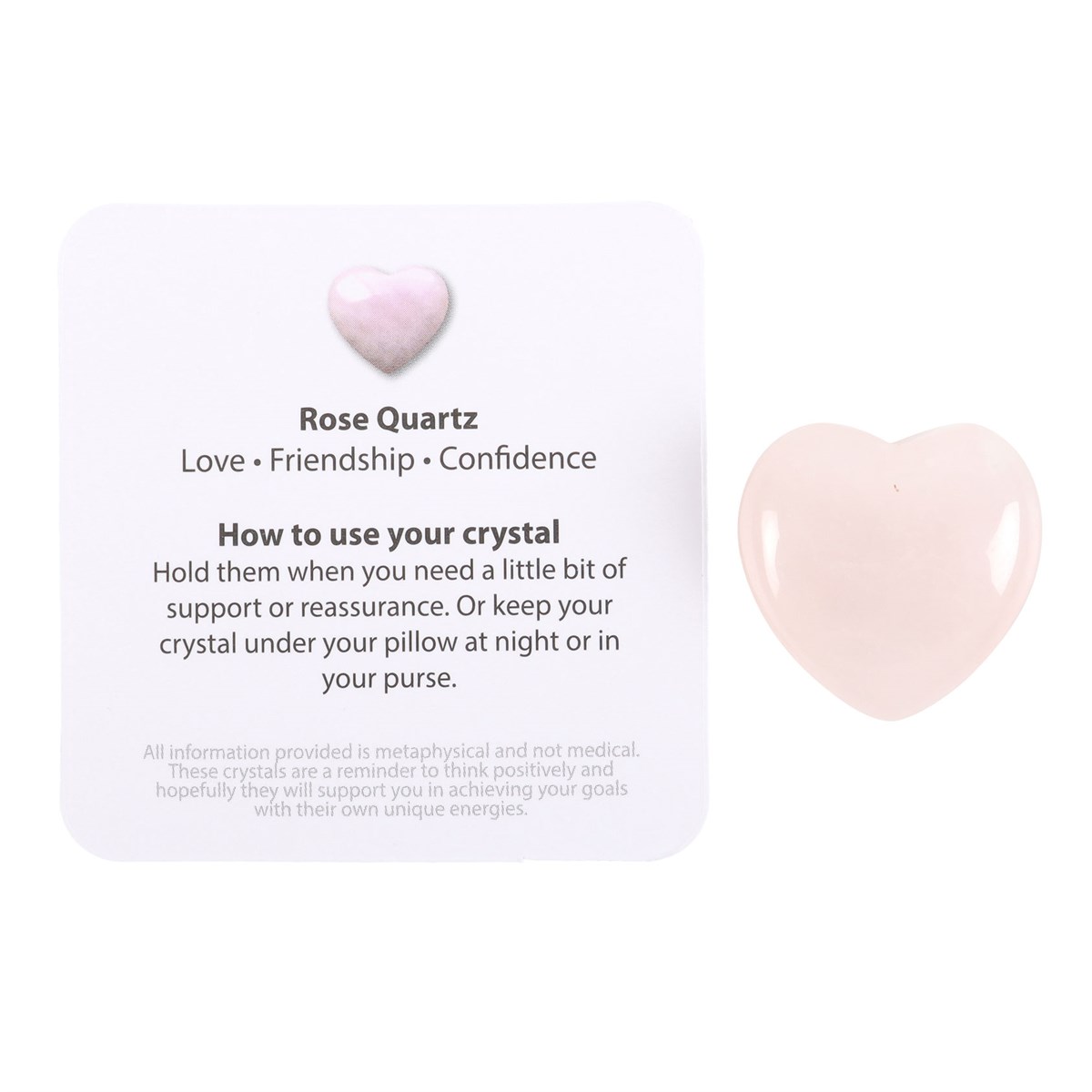 I Love You Rose Quartz Heart