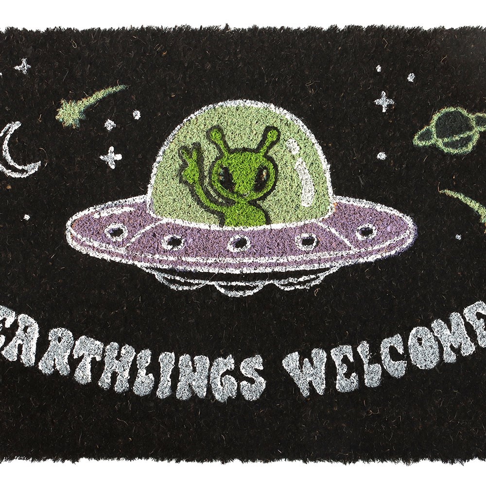 Earthlings Welcome Alien Doormat