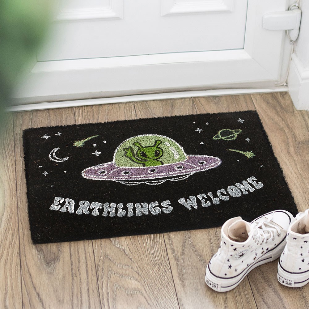 Earthlings Welcome Alien Doormat