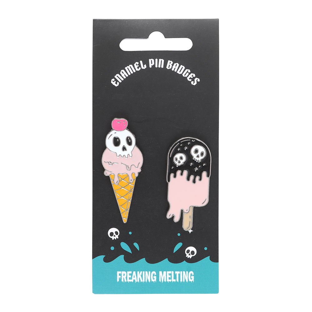 Melting Ice Cream Enamel Pin Badges
