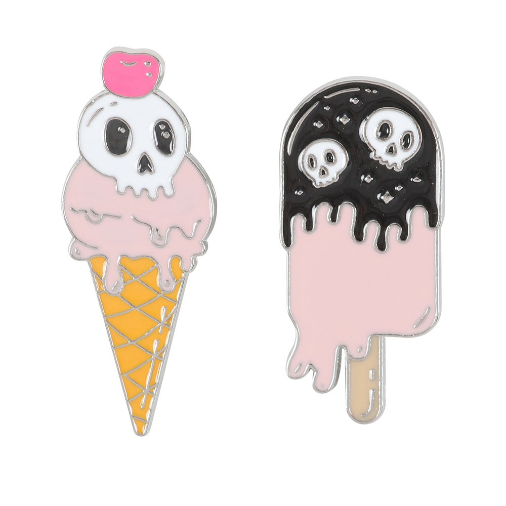 Melting Ice Cream Enamel Pin Badges