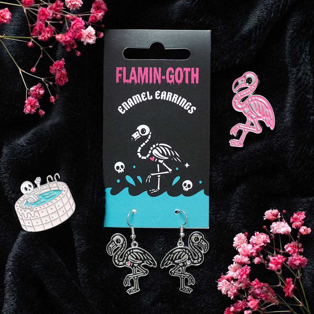 Flamin-goth Dangle Earrings