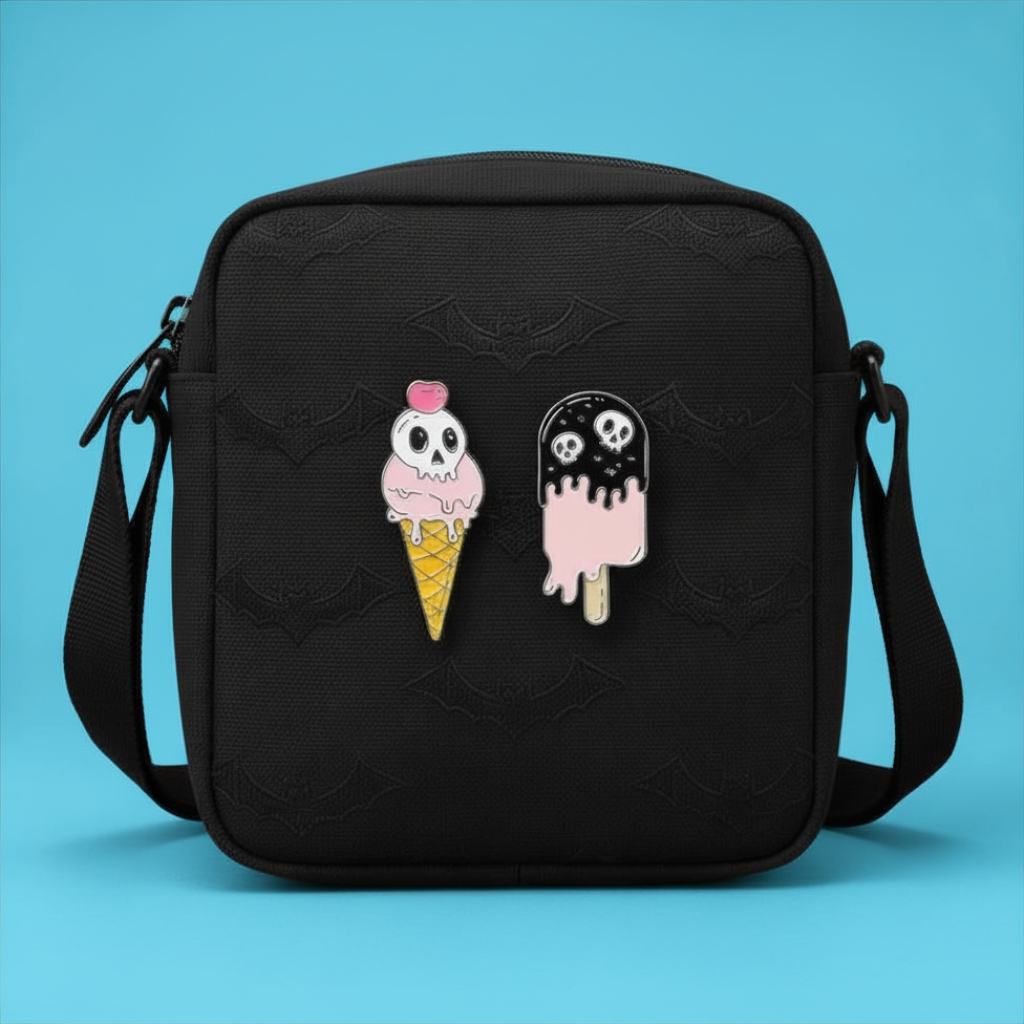 Melting Ice Cream Enamel Pin Badges