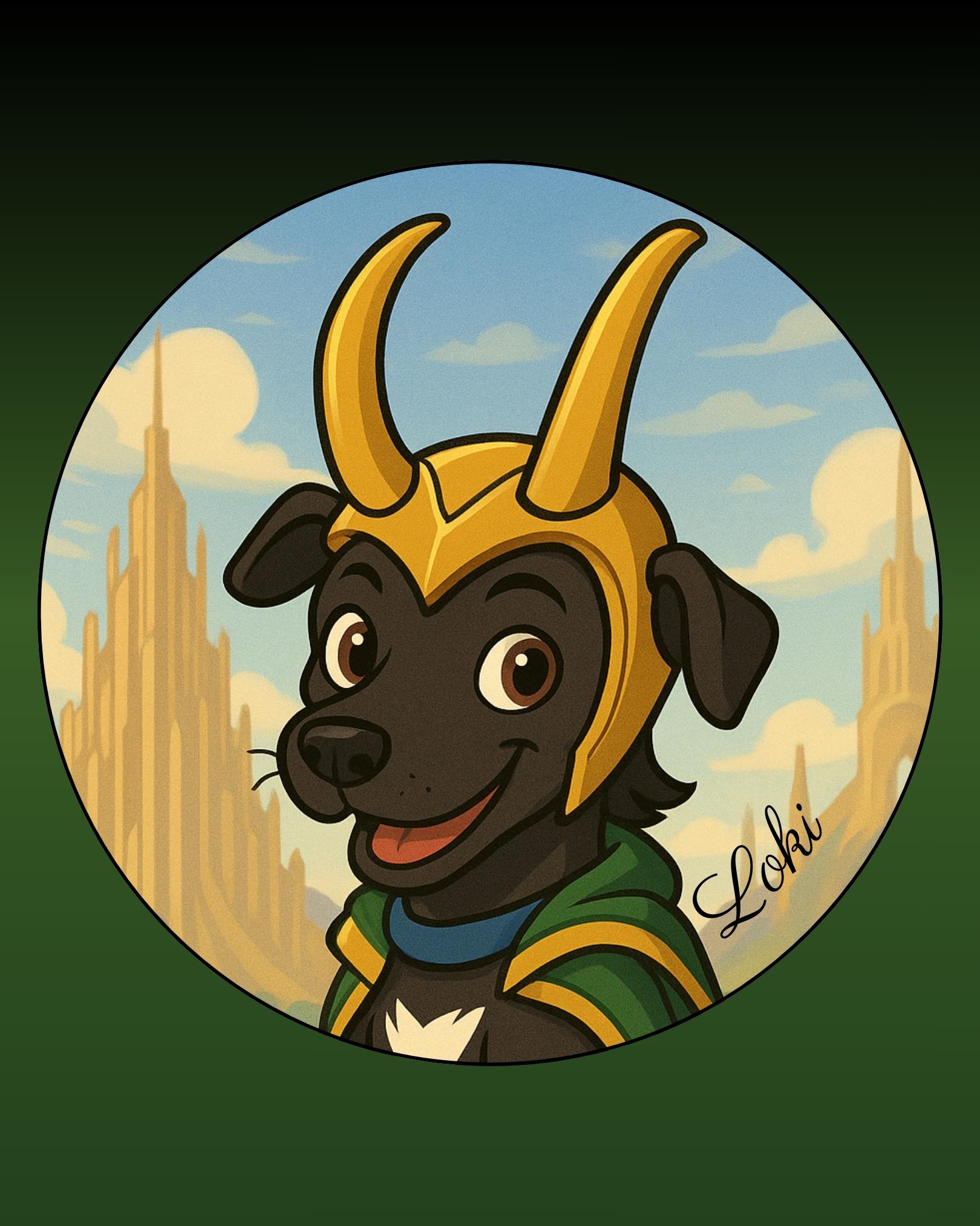 Loki the Holyhugger Button Badge