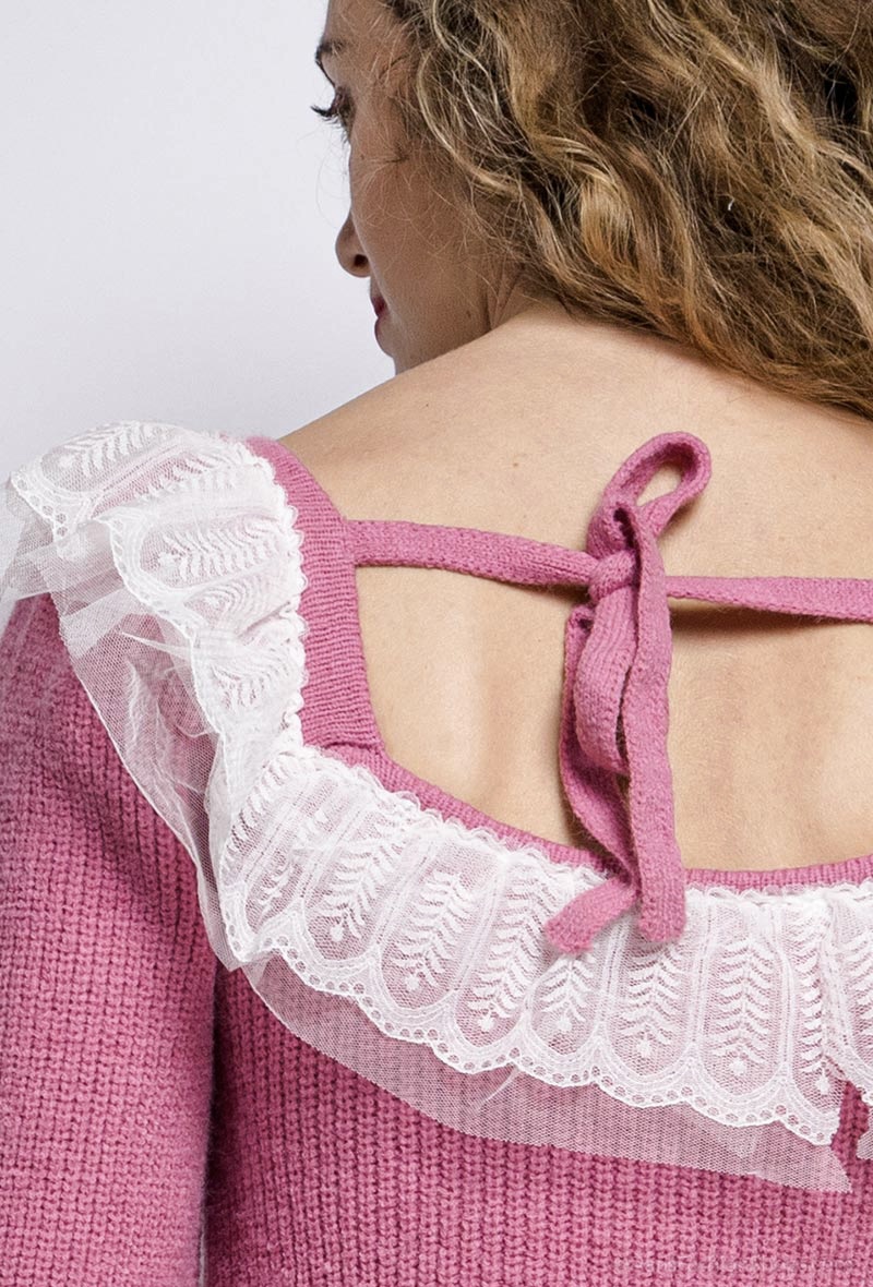 Fifi frill jumper in pink or cream