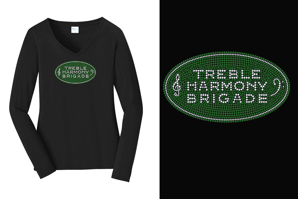 Long Sleeve Shirt with Rhinestone Logo