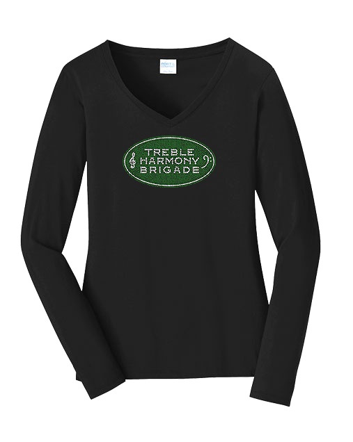 Long Sleeve Shirt with Rhinestone Logo