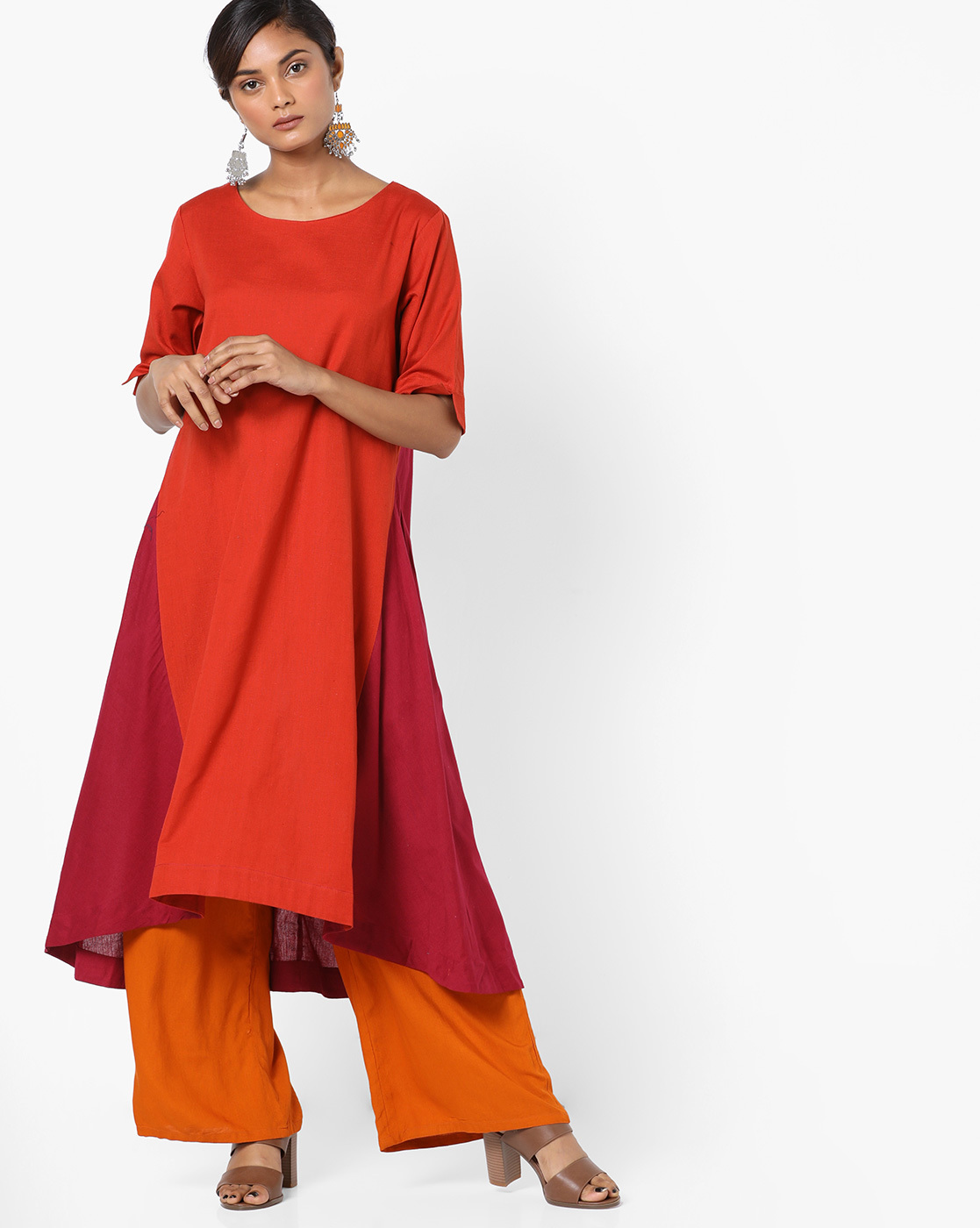 Colourblock Panelled Kurta  M