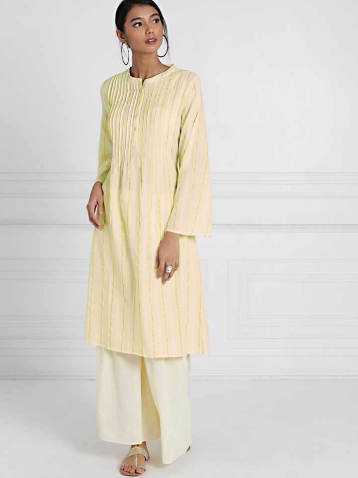 Women Striped Straight Kurta : L