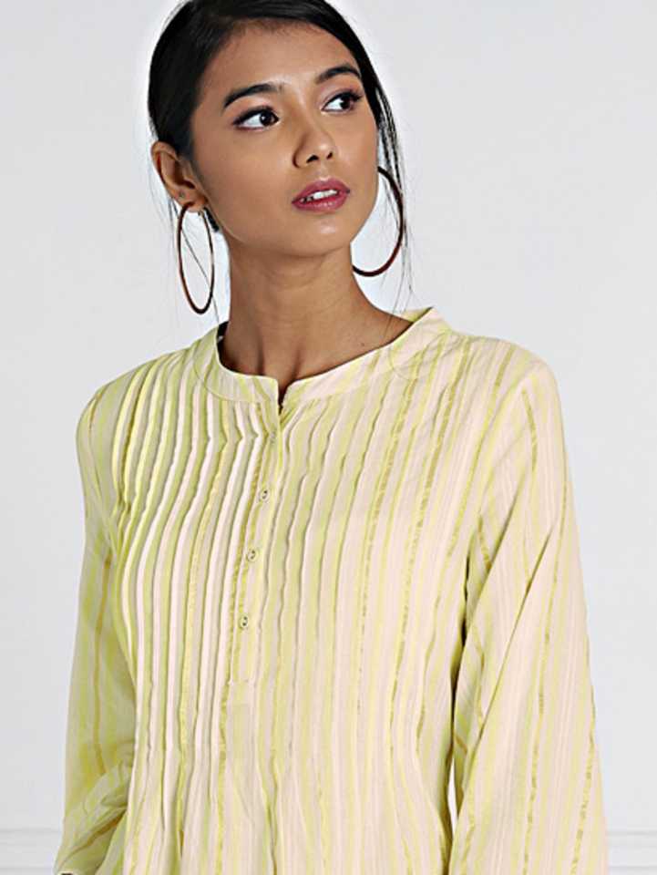 Women Striped Straight Kurta : L
