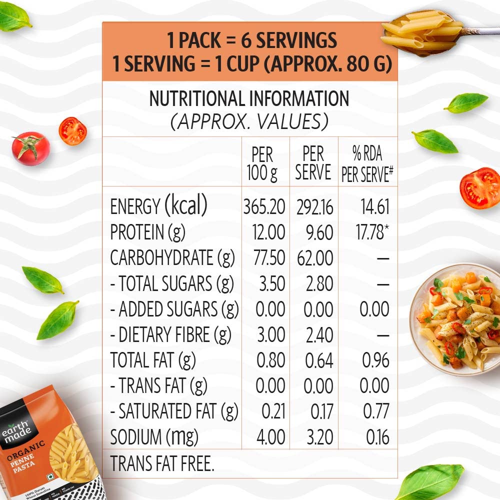 Organic Penne Pasta 500gm