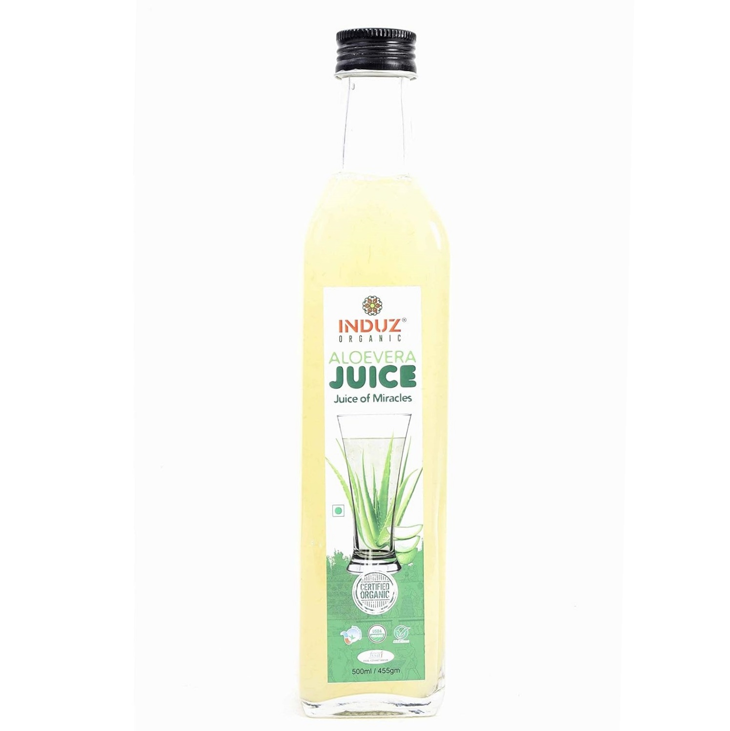 Organic Aloe Vera juice 500ml (Glass)