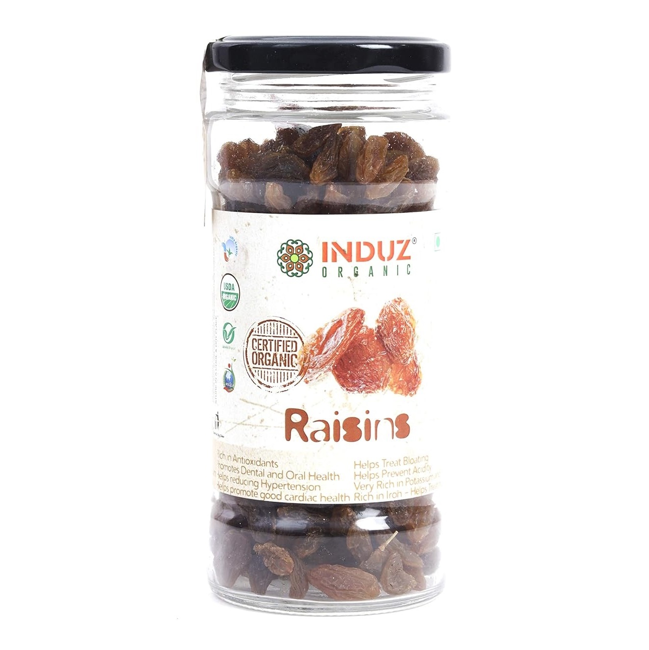 Organic Raisins 200gm (glass)