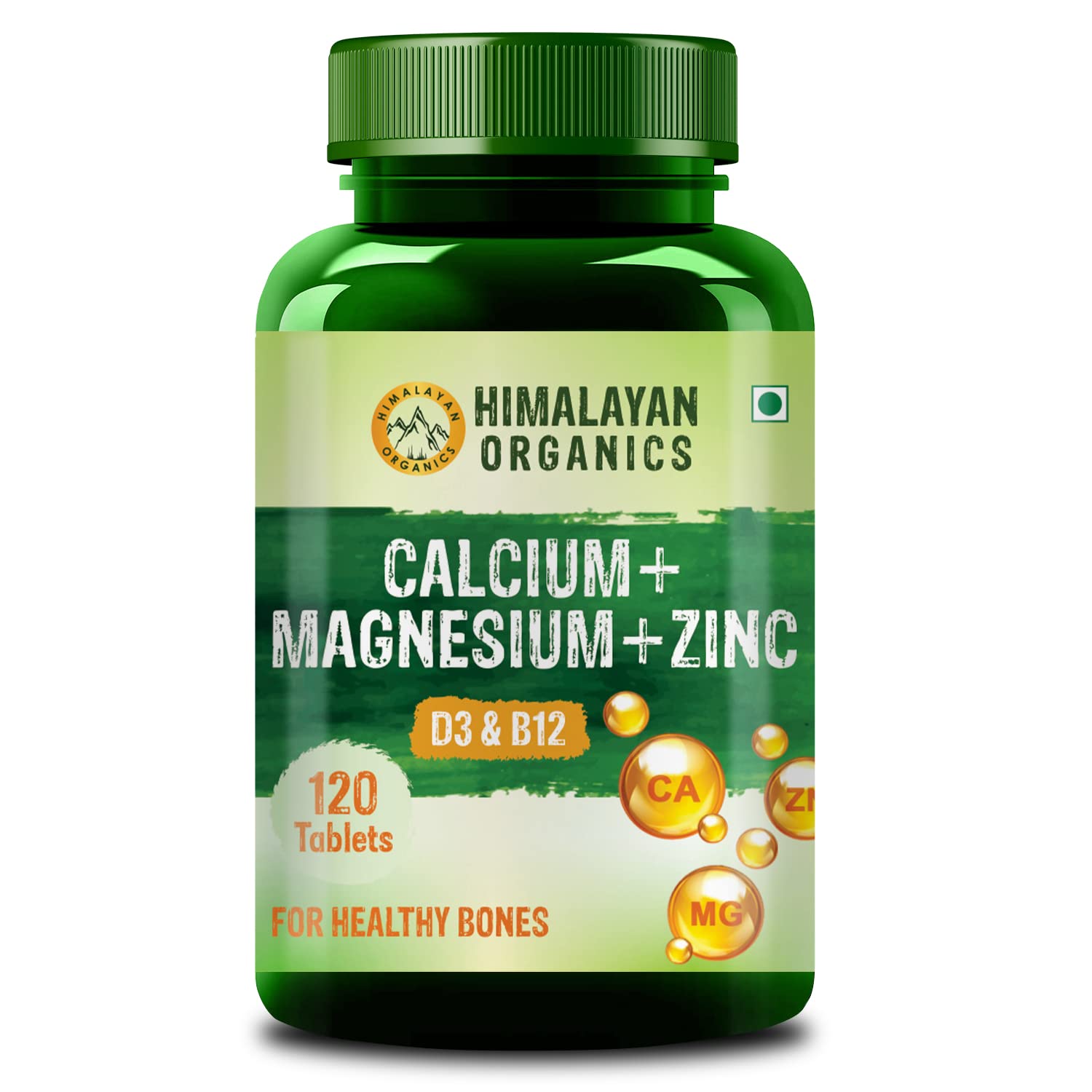 Calcium Magnesium Zinc Vitamin D3 & B12-120 Vegetarian Tabs