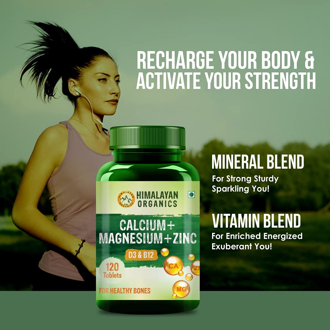 Calcium Magnesium Zinc Vitamin D3 & B12-120 Vegetarian Tabs