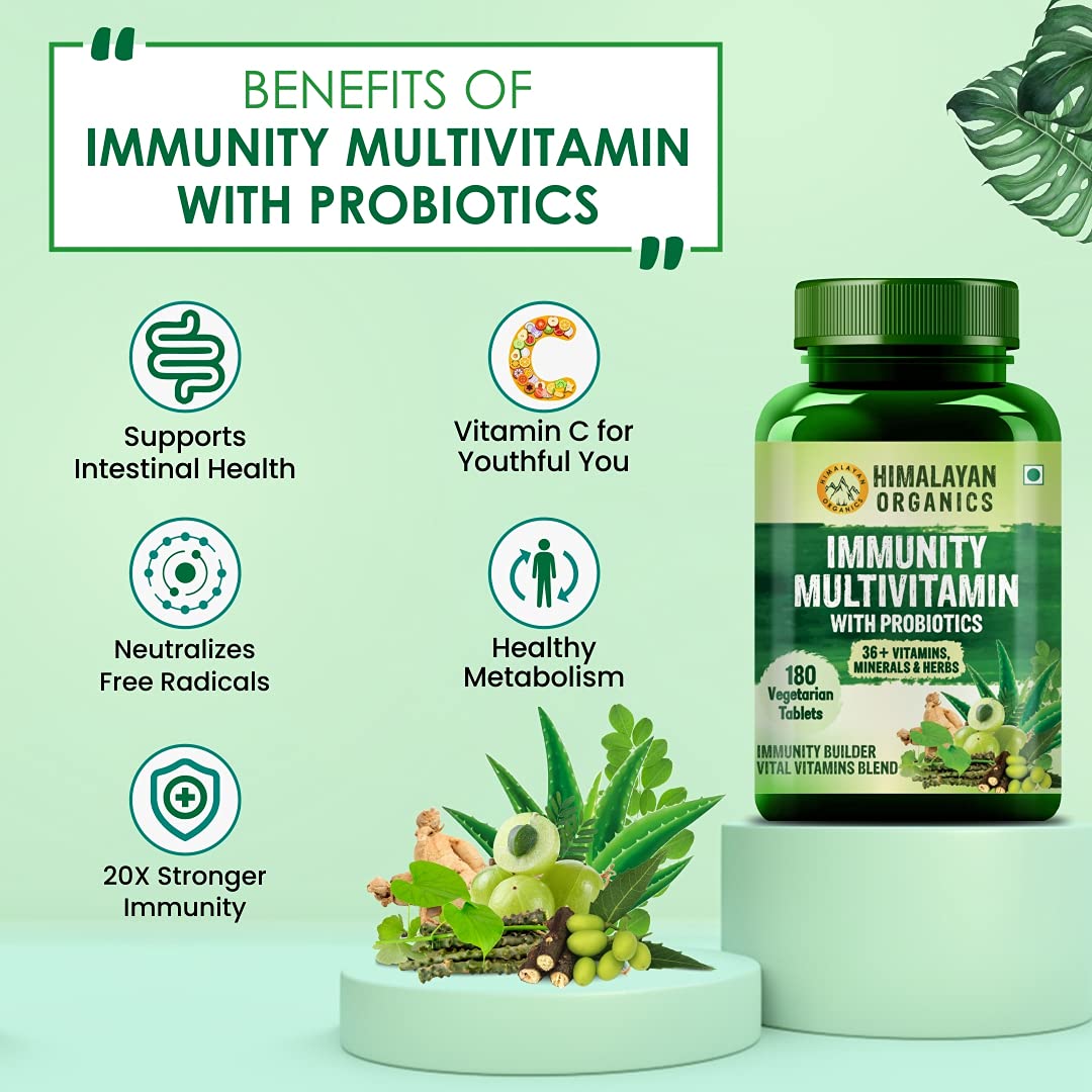 Immunity Multivitamin with Probiotics with Vitamin C, D, K2, Zinc, Ginseng, Giloy, Biotin For Men & Women