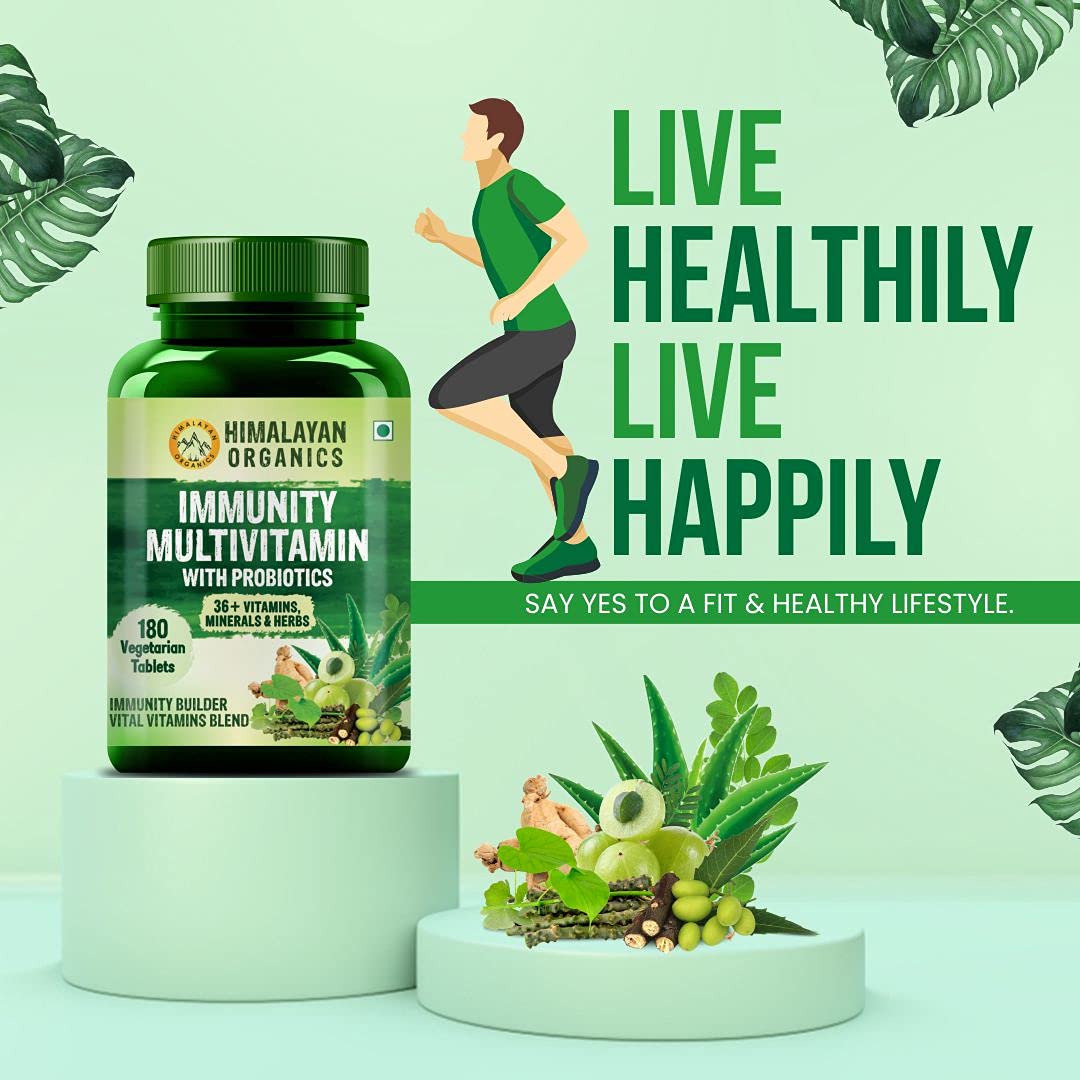 Immunity Multivitamin with Probiotics with Vitamin C, D, K2, Zinc, Ginseng, Giloy, Biotin For Men & Women